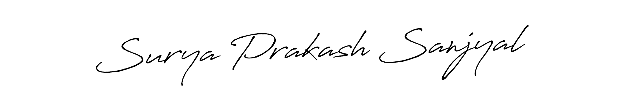 Design your own signature with our free online signature maker. With this signature software, you can create a handwritten (Antro_Vectra_Bolder) signature for name Surya Prakash Sanjyal. Surya Prakash Sanjyal signature style 7 images and pictures png