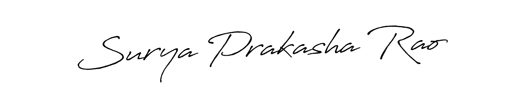 Make a beautiful signature design for name Surya Prakasha Rao. With this signature (Antro_Vectra_Bolder) style, you can create a handwritten signature for free. Surya Prakasha Rao signature style 7 images and pictures png