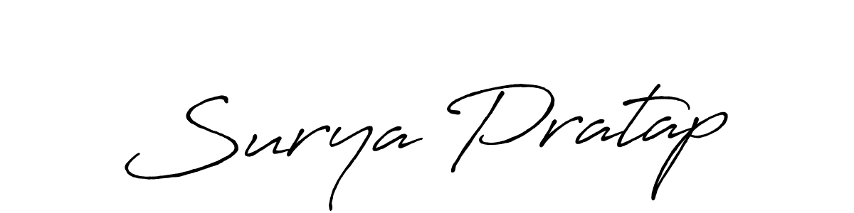 Make a beautiful signature design for name Surya Pratap. With this signature (Antro_Vectra_Bolder) style, you can create a handwritten signature for free. Surya Pratap signature style 7 images and pictures png