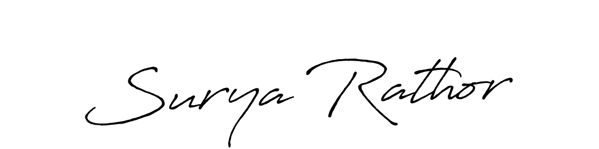 Make a beautiful signature design for name Surya Rathor. With this signature (Antro_Vectra_Bolder) style, you can create a handwritten signature for free. Surya Rathor signature style 7 images and pictures png