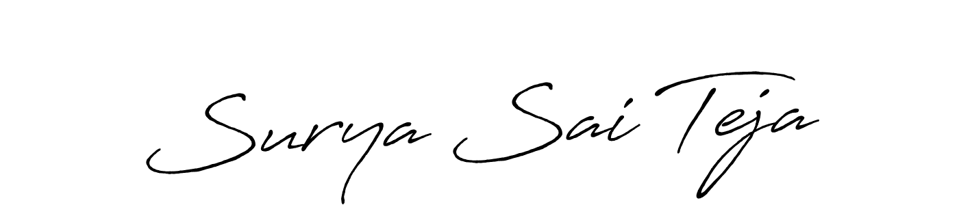 Create a beautiful signature design for name Surya Sai Teja. With this signature (Antro_Vectra_Bolder) fonts, you can make a handwritten signature for free. Surya Sai Teja signature style 7 images and pictures png