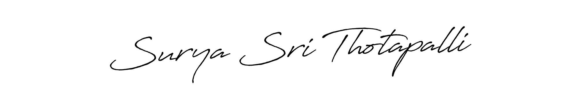 You can use this online signature creator to create a handwritten signature for the name Surya Sri Thotapalli. This is the best online autograph maker. Surya Sri Thotapalli signature style 7 images and pictures png