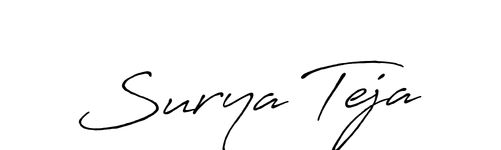 Create a beautiful signature design for name Surya Teja. With this signature (Antro_Vectra_Bolder) fonts, you can make a handwritten signature for free. Surya Teja signature style 7 images and pictures png