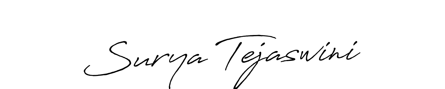 Make a beautiful signature design for name Surya Tejaswini. With this signature (Antro_Vectra_Bolder) style, you can create a handwritten signature for free. Surya Tejaswini signature style 7 images and pictures png