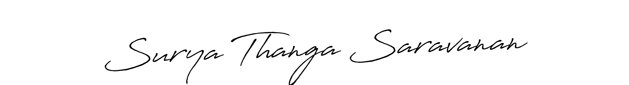 The best way (Antro_Vectra_Bolder) to make a short signature is to pick only two or three words in your name. The name Surya Thanga Saravanan include a total of six letters. For converting this name. Surya Thanga Saravanan signature style 7 images and pictures png