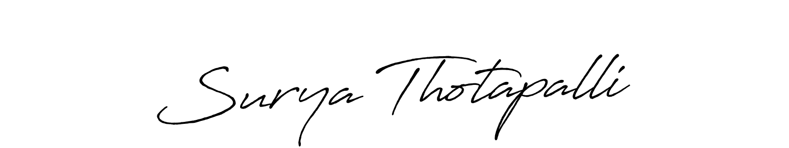 The best way (Antro_Vectra_Bolder) to make a short signature is to pick only two or three words in your name. The name Surya Thotapalli include a total of six letters. For converting this name. Surya Thotapalli signature style 7 images and pictures png