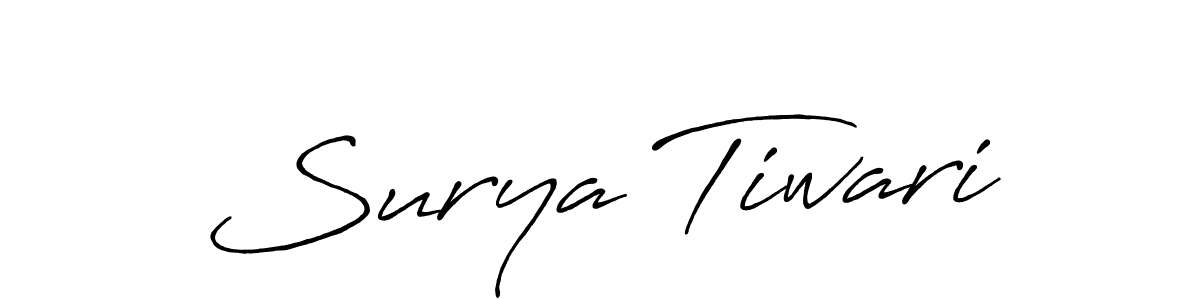 Also we have Surya Tiwari name is the best signature style. Create professional handwritten signature collection using Antro_Vectra_Bolder autograph style. Surya Tiwari signature style 7 images and pictures png
