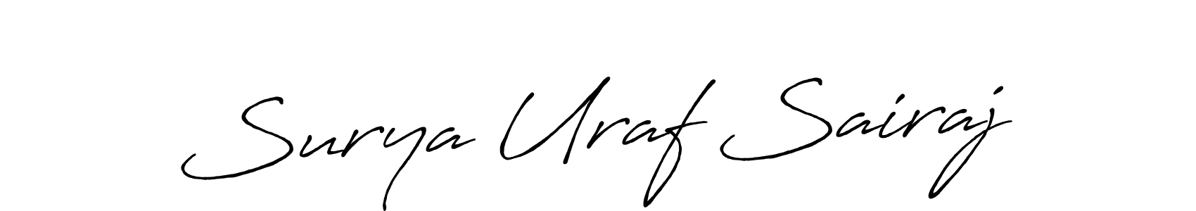 Also You can easily find your signature by using the search form. We will create Surya Uraf Sairaj name handwritten signature images for you free of cost using Antro_Vectra_Bolder sign style. Surya Uraf Sairaj signature style 7 images and pictures png