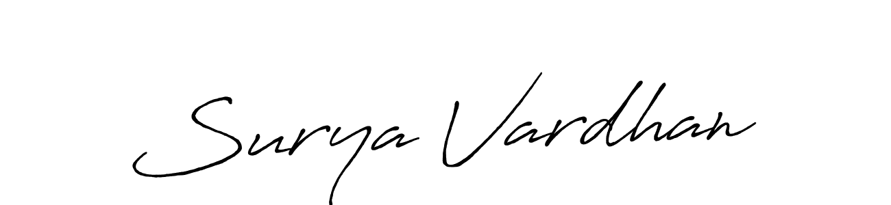 Use a signature maker to create a handwritten signature online. With this signature software, you can design (Antro_Vectra_Bolder) your own signature for name Surya Vardhan. Surya Vardhan signature style 7 images and pictures png