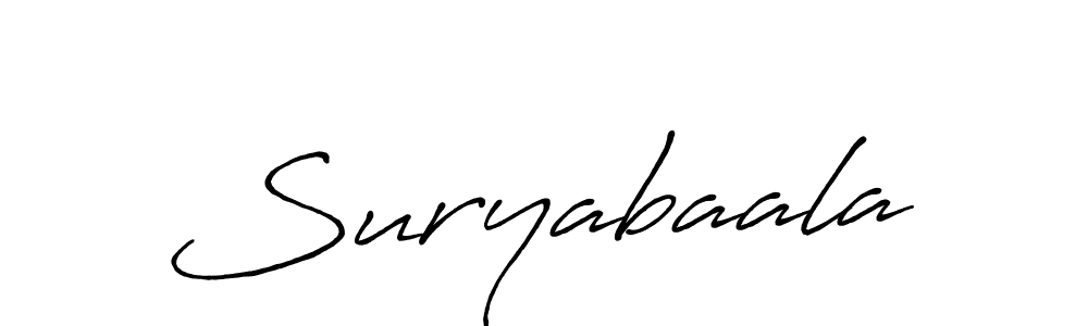 Use a signature maker to create a handwritten signature online. With this signature software, you can design (Antro_Vectra_Bolder) your own signature for name Suryabaala. Suryabaala signature style 7 images and pictures png