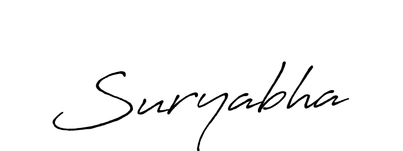 Use a signature maker to create a handwritten signature online. With this signature software, you can design (Antro_Vectra_Bolder) your own signature for name Suryabha. Suryabha signature style 7 images and pictures png