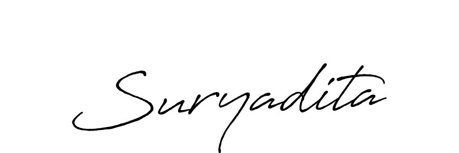 Create a beautiful signature design for name Suryadita. With this signature (Antro_Vectra_Bolder) fonts, you can make a handwritten signature for free. Suryadita signature style 7 images and pictures png