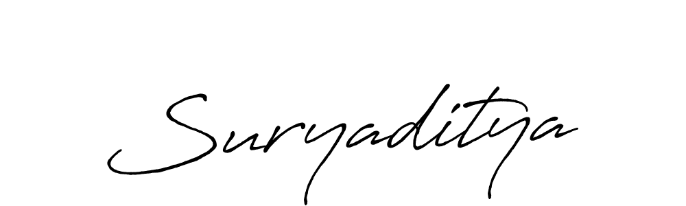 Design your own signature with our free online signature maker. With this signature software, you can create a handwritten (Antro_Vectra_Bolder) signature for name Suryaditya. Suryaditya signature style 7 images and pictures png