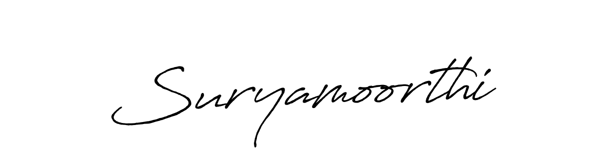 Create a beautiful signature design for name Suryamoorthi. With this signature (Antro_Vectra_Bolder) fonts, you can make a handwritten signature for free. Suryamoorthi signature style 7 images and pictures png