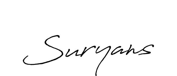 Make a beautiful signature design for name Suryans. With this signature (Antro_Vectra_Bolder) style, you can create a handwritten signature for free. Suryans signature style 7 images and pictures png