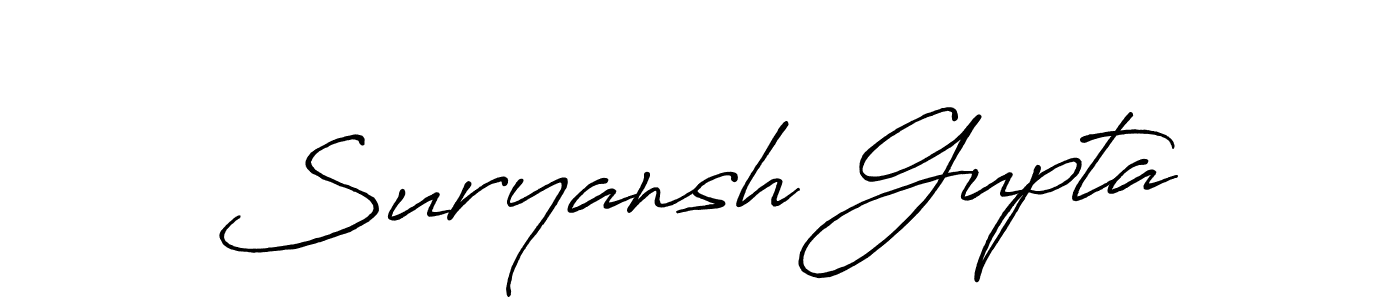 Make a beautiful signature design for name Suryansh Gupta. With this signature (Antro_Vectra_Bolder) style, you can create a handwritten signature for free. Suryansh Gupta signature style 7 images and pictures png