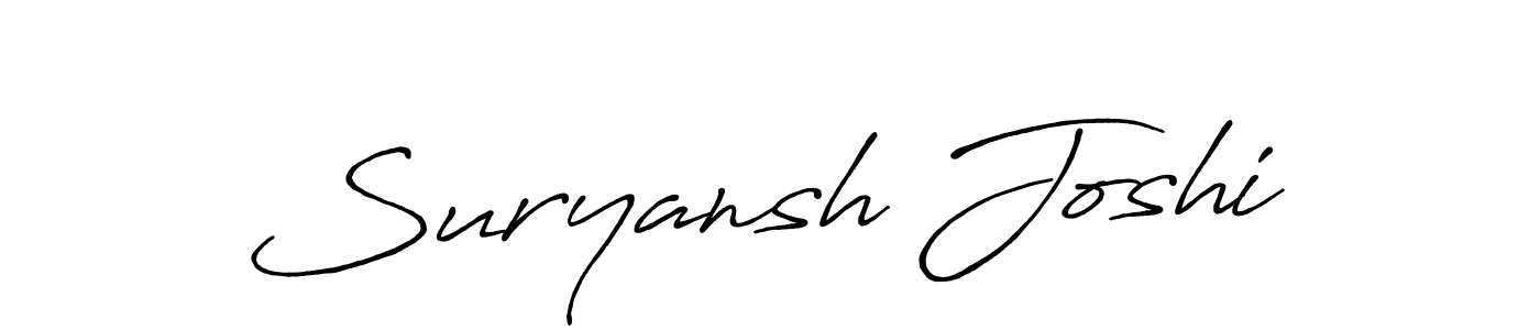 How to make Suryansh Joshi name signature. Use Antro_Vectra_Bolder style for creating short signs online. This is the latest handwritten sign. Suryansh Joshi signature style 7 images and pictures png