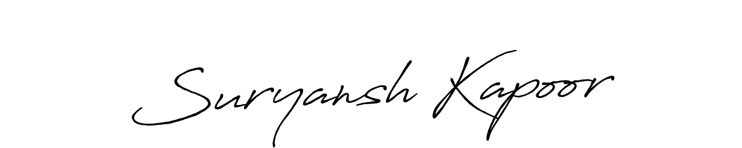 How to make Suryansh Kapoor signature? Antro_Vectra_Bolder is a professional autograph style. Create handwritten signature for Suryansh Kapoor name. Suryansh Kapoor signature style 7 images and pictures png