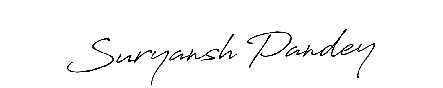 How to make Suryansh Pandey name signature. Use Antro_Vectra_Bolder style for creating short signs online. This is the latest handwritten sign. Suryansh Pandey signature style 7 images and pictures png