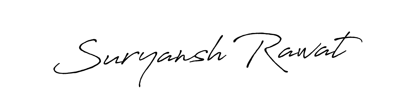 Create a beautiful signature design for name Suryansh Rawat. With this signature (Antro_Vectra_Bolder) fonts, you can make a handwritten signature for free. Suryansh Rawat signature style 7 images and pictures png