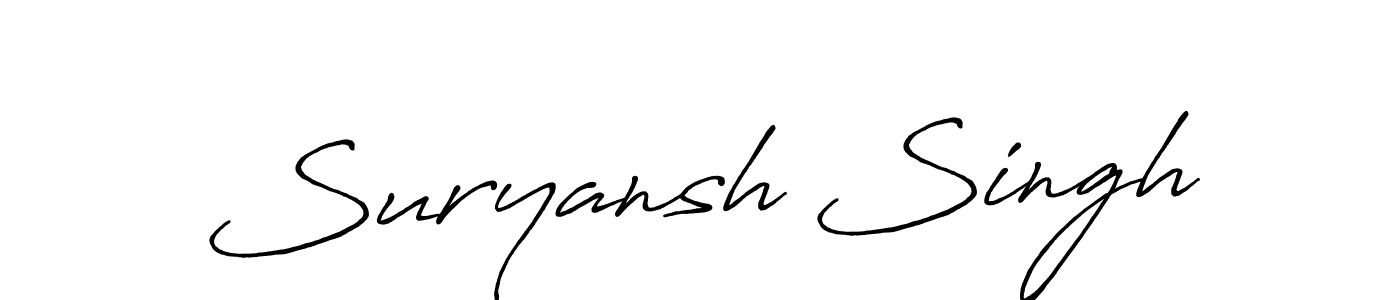 Make a beautiful signature design for name Suryansh Singh. With this signature (Antro_Vectra_Bolder) style, you can create a handwritten signature for free. Suryansh Singh signature style 7 images and pictures png