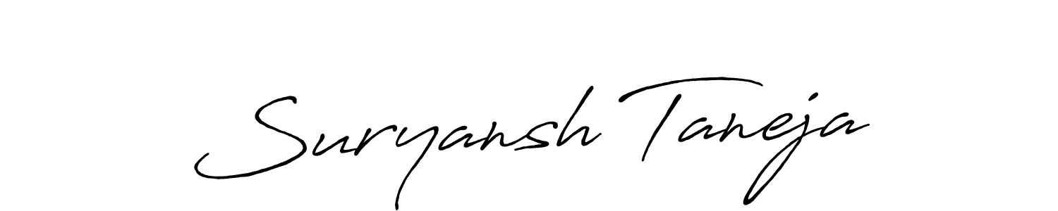 Use a signature maker to create a handwritten signature online. With this signature software, you can design (Antro_Vectra_Bolder) your own signature for name Suryansh Taneja. Suryansh Taneja signature style 7 images and pictures png