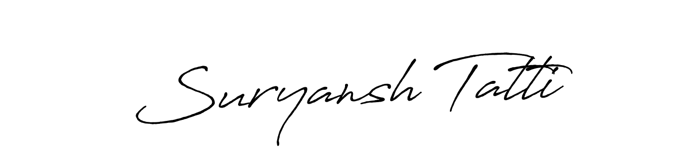 How to make Suryansh Tatti name signature. Use Antro_Vectra_Bolder style for creating short signs online. This is the latest handwritten sign. Suryansh Tatti signature style 7 images and pictures png