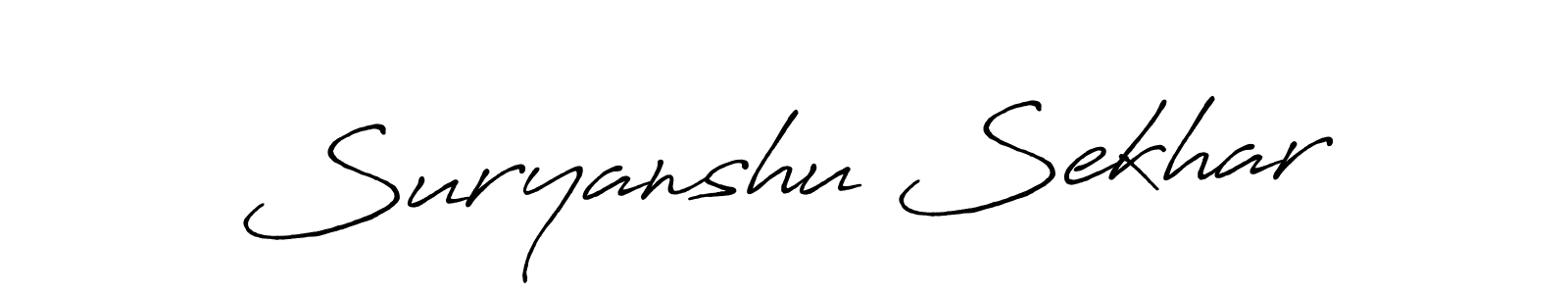 The best way (Antro_Vectra_Bolder) to make a short signature is to pick only two or three words in your name. The name Suryanshu Sekhar include a total of six letters. For converting this name. Suryanshu Sekhar signature style 7 images and pictures png