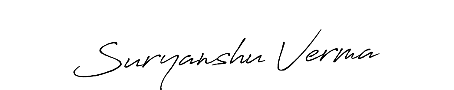 Use a signature maker to create a handwritten signature online. With this signature software, you can design (Antro_Vectra_Bolder) your own signature for name Suryanshu Verma. Suryanshu Verma signature style 7 images and pictures png