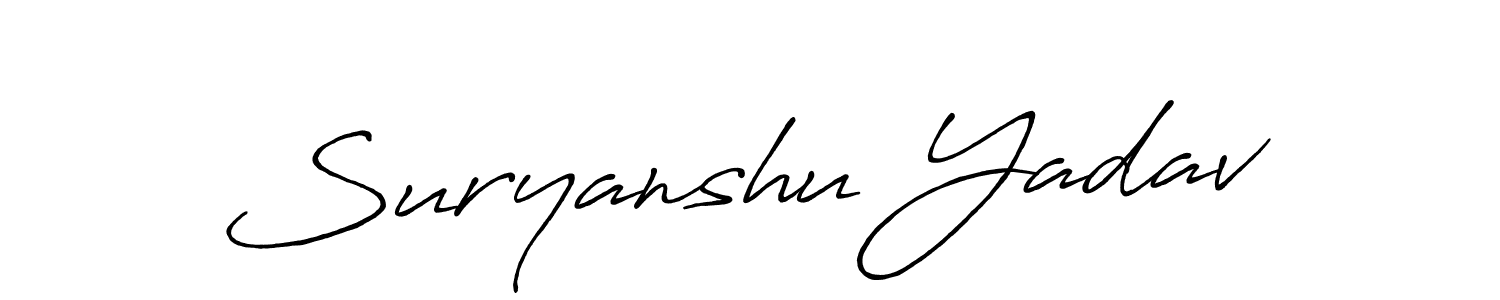 Create a beautiful signature design for name Suryanshu Yadav. With this signature (Antro_Vectra_Bolder) fonts, you can make a handwritten signature for free. Suryanshu Yadav signature style 7 images and pictures png