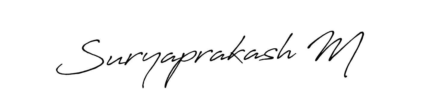 You should practise on your own different ways (Antro_Vectra_Bolder) to write your name (Suryaprakash M) in signature. don't let someone else do it for you. Suryaprakash M signature style 7 images and pictures png