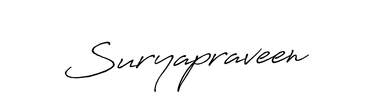 Design your own signature with our free online signature maker. With this signature software, you can create a handwritten (Antro_Vectra_Bolder) signature for name Suryapraveen. Suryapraveen signature style 7 images and pictures png
