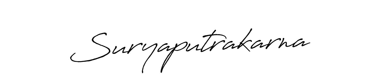 How to make Suryaputrakarna name signature. Use Antro_Vectra_Bolder style for creating short signs online. This is the latest handwritten sign. Suryaputrakarna signature style 7 images and pictures png