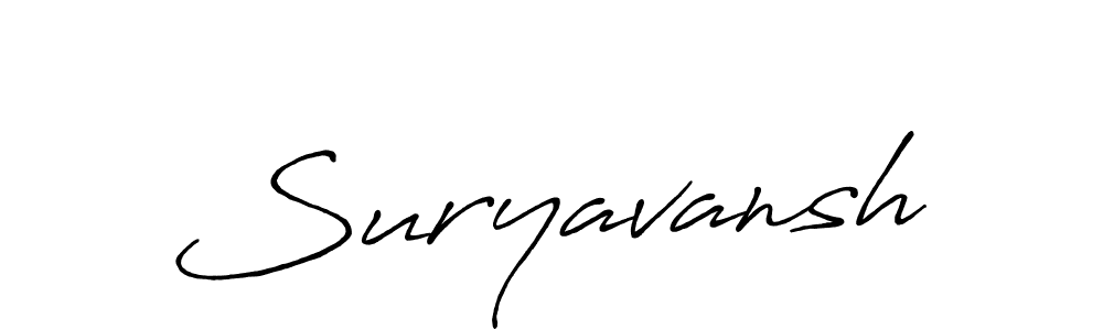 Create a beautiful signature design for name Suryavansh. With this signature (Antro_Vectra_Bolder) fonts, you can make a handwritten signature for free. Suryavansh signature style 7 images and pictures png