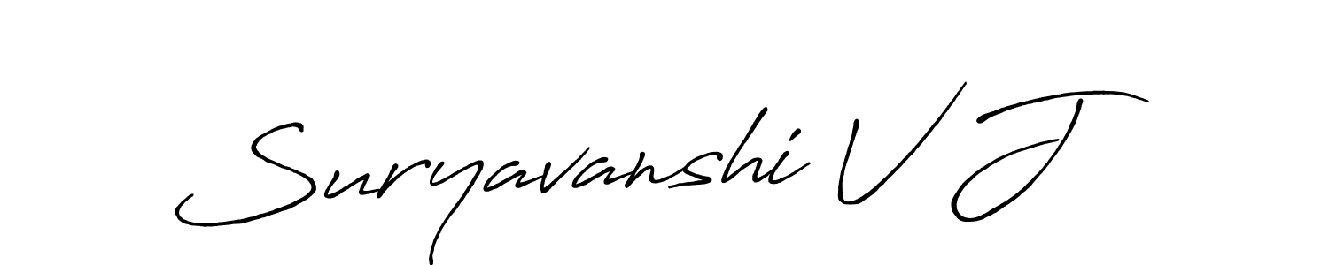 Make a beautiful signature design for name Suryavanshi V J. With this signature (Antro_Vectra_Bolder) style, you can create a handwritten signature for free. Suryavanshi V J signature style 7 images and pictures png