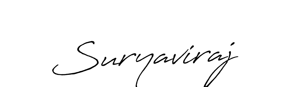 Make a beautiful signature design for name Suryaviraj. With this signature (Antro_Vectra_Bolder) style, you can create a handwritten signature for free. Suryaviraj signature style 7 images and pictures png