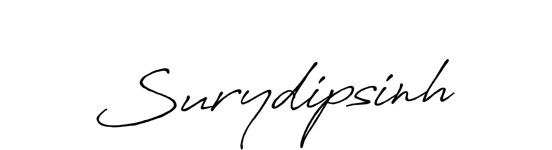 Create a beautiful signature design for name Surydipsinh. With this signature (Antro_Vectra_Bolder) fonts, you can make a handwritten signature for free. Surydipsinh signature style 7 images and pictures png
