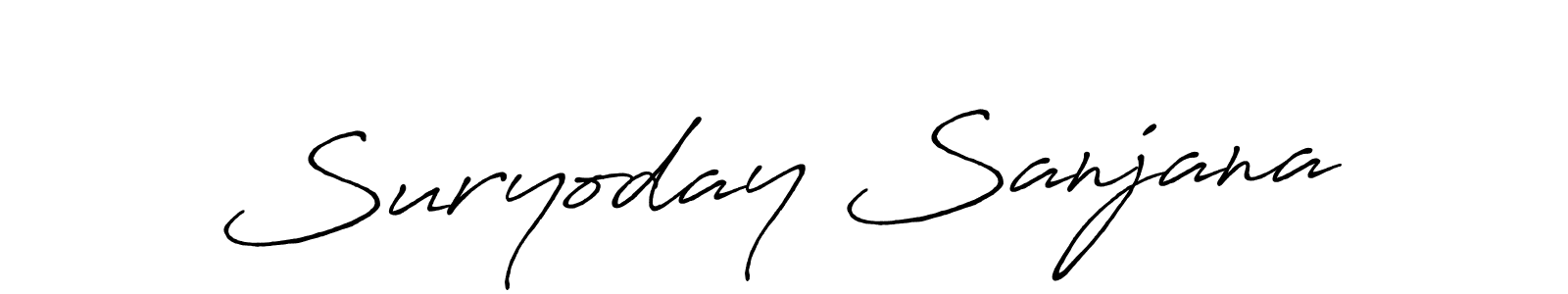 Design your own signature with our free online signature maker. With this signature software, you can create a handwritten (Antro_Vectra_Bolder) signature for name Suryoday Sanjana. Suryoday Sanjana signature style 7 images and pictures png