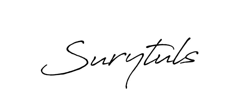 The best way (Antro_Vectra_Bolder) to make a short signature is to pick only two or three words in your name. The name Surytuls include a total of six letters. For converting this name. Surytuls signature style 7 images and pictures png