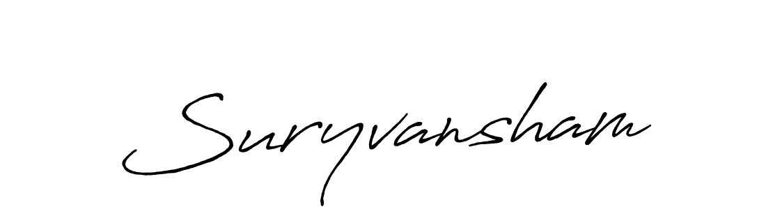 Make a beautiful signature design for name Suryvansham. With this signature (Antro_Vectra_Bolder) style, you can create a handwritten signature for free. Suryvansham signature style 7 images and pictures png