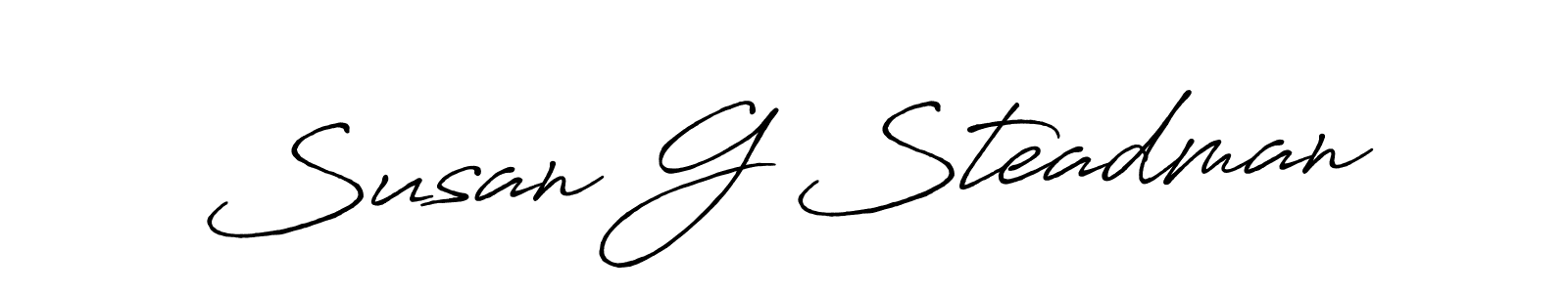 How to make Susan G Steadman name signature. Use Antro_Vectra_Bolder style for creating short signs online. This is the latest handwritten sign. Susan G Steadman signature style 7 images and pictures png