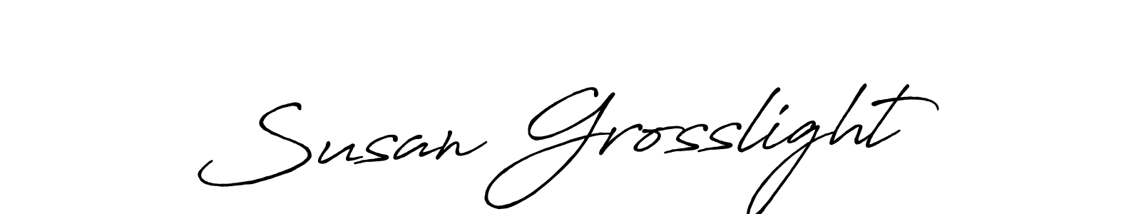 Create a beautiful signature design for name Susan Grosslight. With this signature (Antro_Vectra_Bolder) fonts, you can make a handwritten signature for free. Susan Grosslight signature style 7 images and pictures png