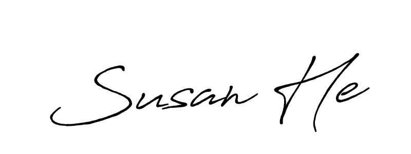 You should practise on your own different ways (Antro_Vectra_Bolder) to write your name (Susan He) in signature. don't let someone else do it for you. Susan He signature style 7 images and pictures png