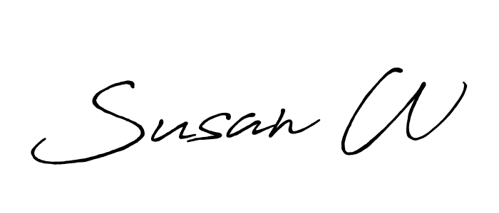 Similarly Antro_Vectra_Bolder is the best handwritten signature design. Signature creator online .You can use it as an online autograph creator for name Susan W. Susan W signature style 7 images and pictures png