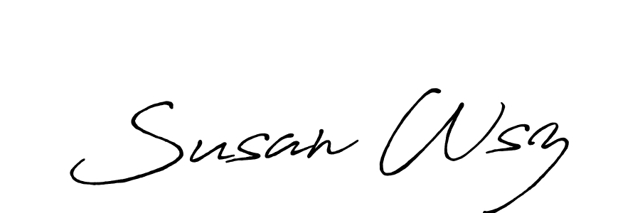 How to make Susan Wsz name signature. Use Antro_Vectra_Bolder style for creating short signs online. This is the latest handwritten sign. Susan Wsz signature style 7 images and pictures png