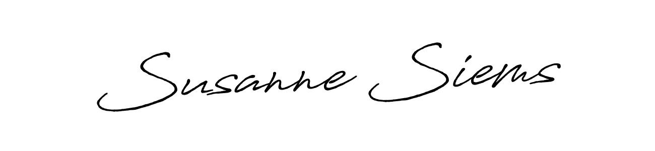 The best way (Antro_Vectra_Bolder) to make a short signature is to pick only two or three words in your name. The name Susanne Siems include a total of six letters. For converting this name. Susanne Siems signature style 7 images and pictures png