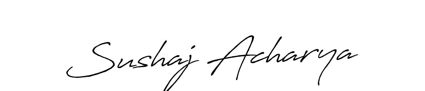 Also You can easily find your signature by using the search form. We will create Sushaj Acharya name handwritten signature images for you free of cost using Antro_Vectra_Bolder sign style. Sushaj Acharya signature style 7 images and pictures png