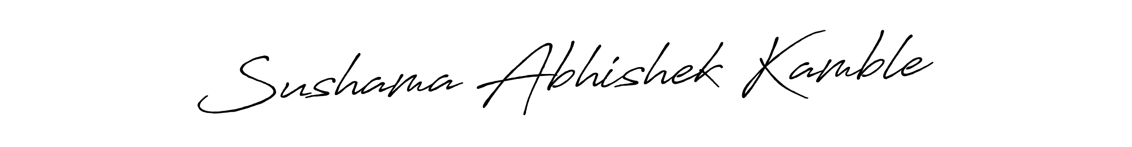 How to make Sushama Abhishek Kamble name signature. Use Antro_Vectra_Bolder style for creating short signs online. This is the latest handwritten sign. Sushama Abhishek Kamble signature style 7 images and pictures png