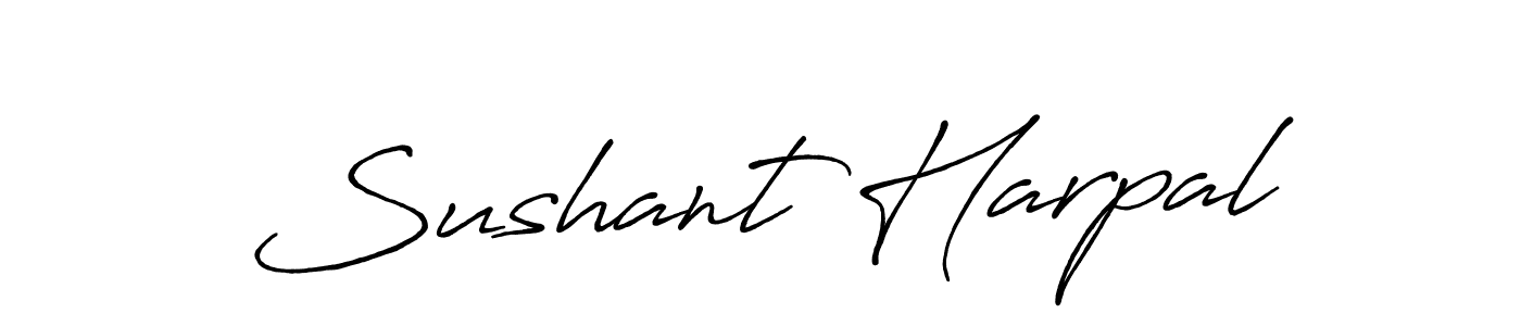 How to make Sushant Harpal name signature. Use Antro_Vectra_Bolder style for creating short signs online. This is the latest handwritten sign. Sushant Harpal signature style 7 images and pictures png
