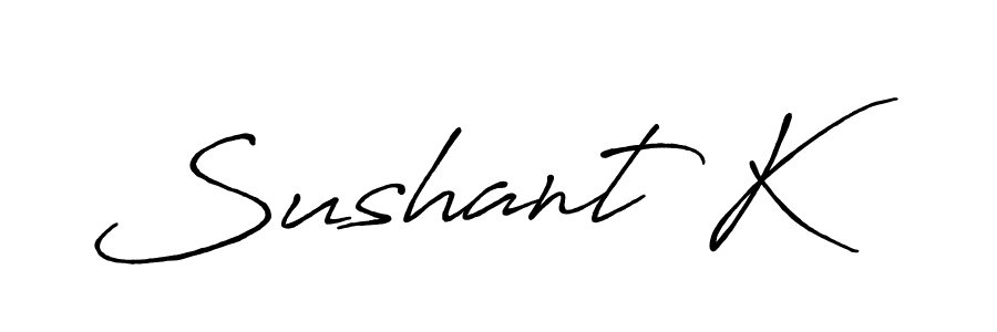 Also You can easily find your signature by using the search form. We will create Sushant K name handwritten signature images for you free of cost using Antro_Vectra_Bolder sign style. Sushant K signature style 7 images and pictures png